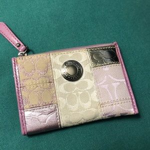 Adorable Purple Coach Patchwork Change Purse